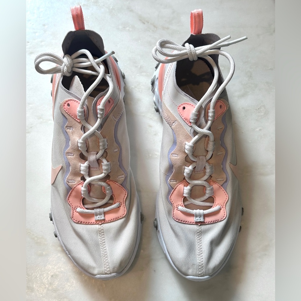 Nike React Element 55 Women's Pink and White Size 9 BQ2728-601